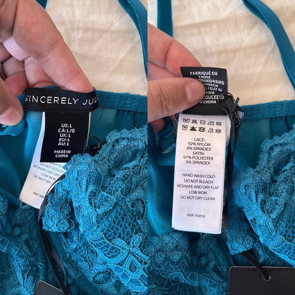 NWT Sincerely Jules Teal Lace Bustier Corset Top S/M - Picture 5 of 13